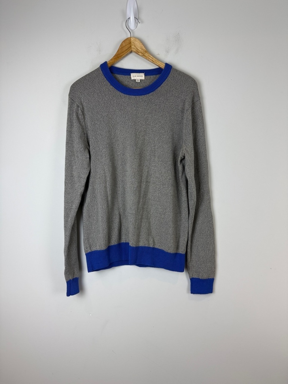 Club Monaco Gray Sweater with Blue Trim
